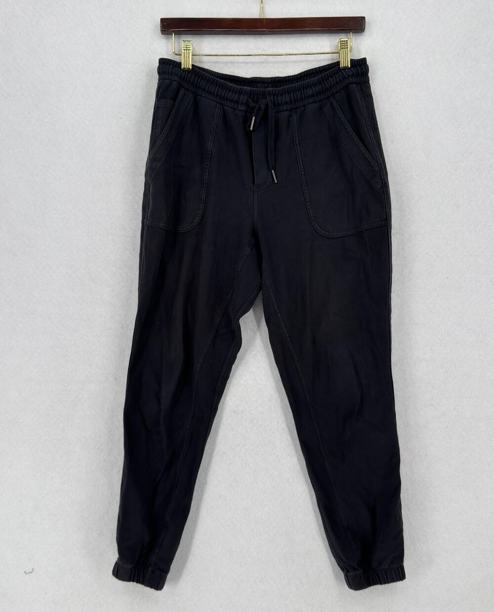 Athleta Farallon Black Cotton Drawstring Utility Jogger Sweatpants Sz 8